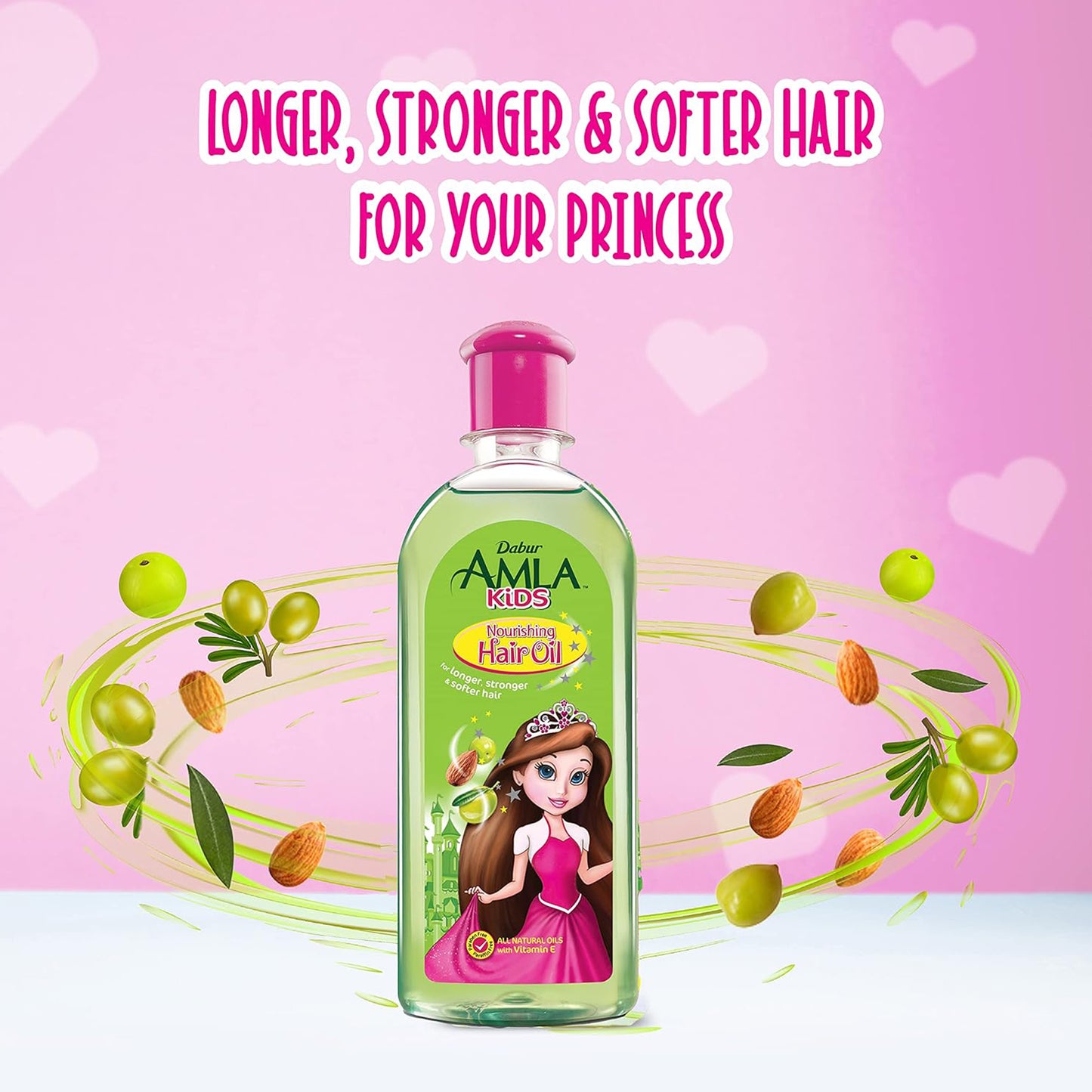 زيت شعر دابر أملا للأطفال (90 مل) | مستخلص طبيعي من الأملا واللوز والزيتون | يجعل الشعر ناعمًا وطويلًا وقويًا 