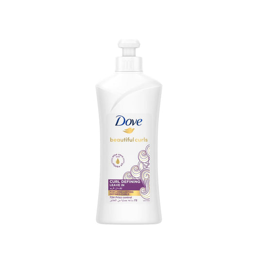 Dove Beautiful Curly Hair Leave In infused with Aloe Vera & Jojoba Oil, to nourish your curls and lock in moisture without weighing it down, for 72 hours frizz free, 300ml