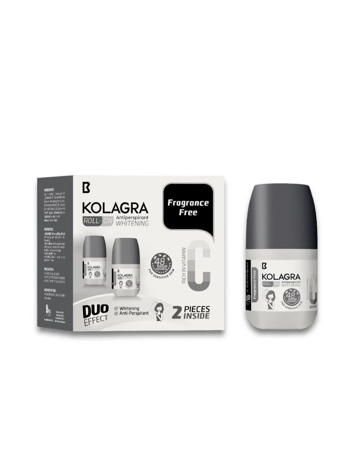 Kolagra whitening Roll on 2*1 promo pack 1+1 Fragrance Free