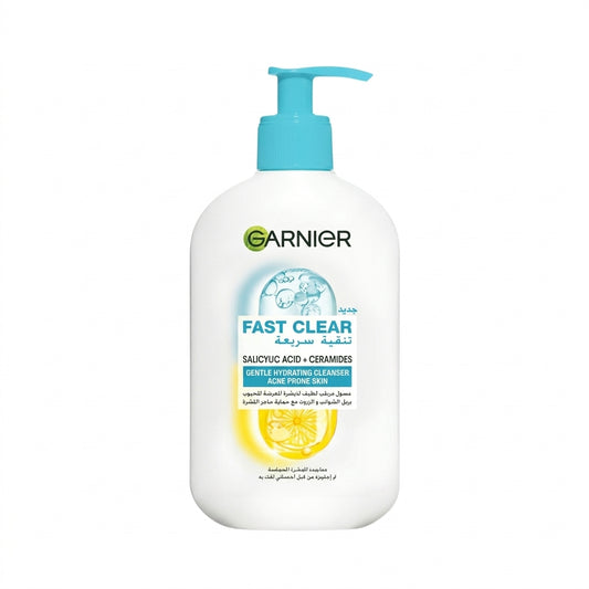 Garnier Fast Clear Gentle Cleanser, Deep Hydrating Face Wash for Acne Prone Skin150ml