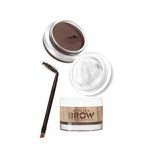جل الحواجب وشمع التشكيل 2 في 1 باللون الوردي الذهبي - بني