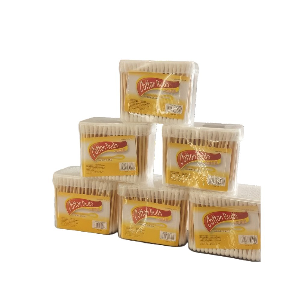 Wooden Cotton Buds – 200 Round Sticks (6 Pcs)