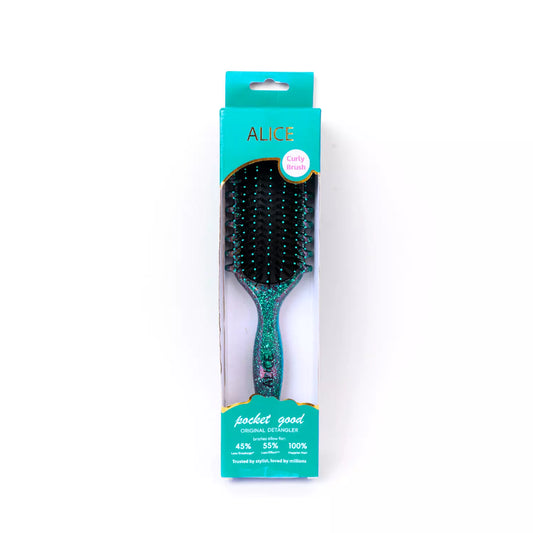 ALICE Glitter curly brush Green