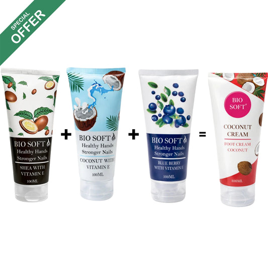 Bio Soft  Hand cream with Coconut & vitamin E(buy3 get 1 free)