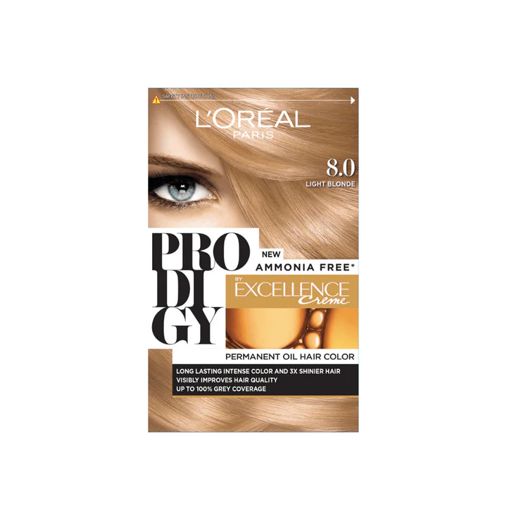 L'Oréal Prodigy Hair Color Cream 8.0 - Very Light Ash Blonde
