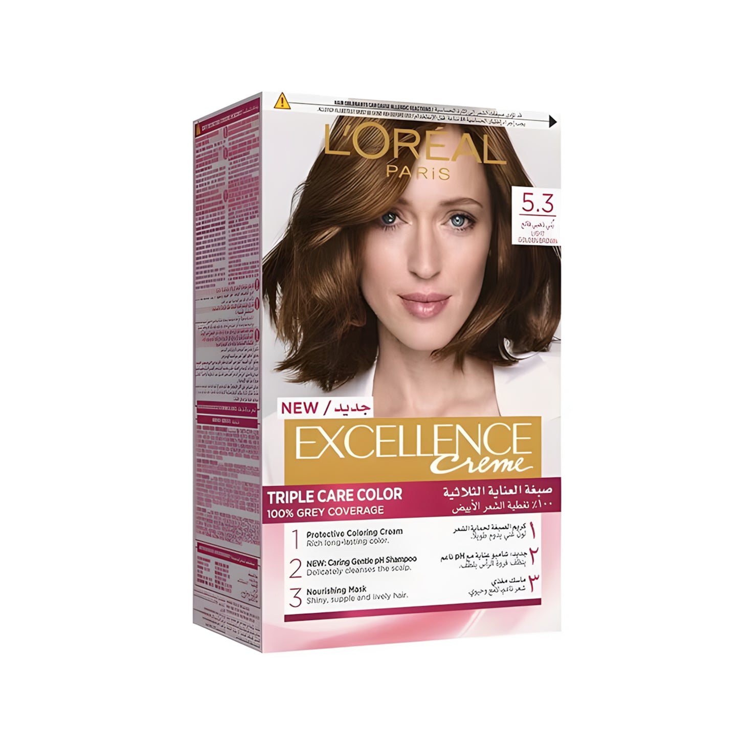 صبغة شعر لوريال إكسلنس كريم - 5.3 بني ذهبي فاتح - 192 مل