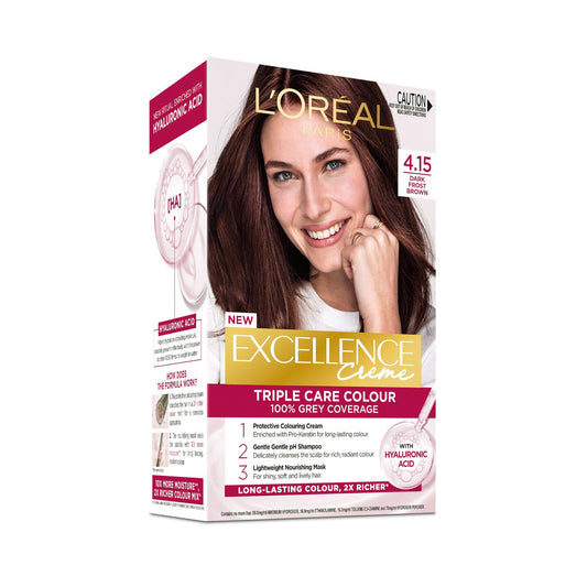 صبغة شعر لوريال باريس إكسلنس كريم - 4.15 قهوة مذهلة 