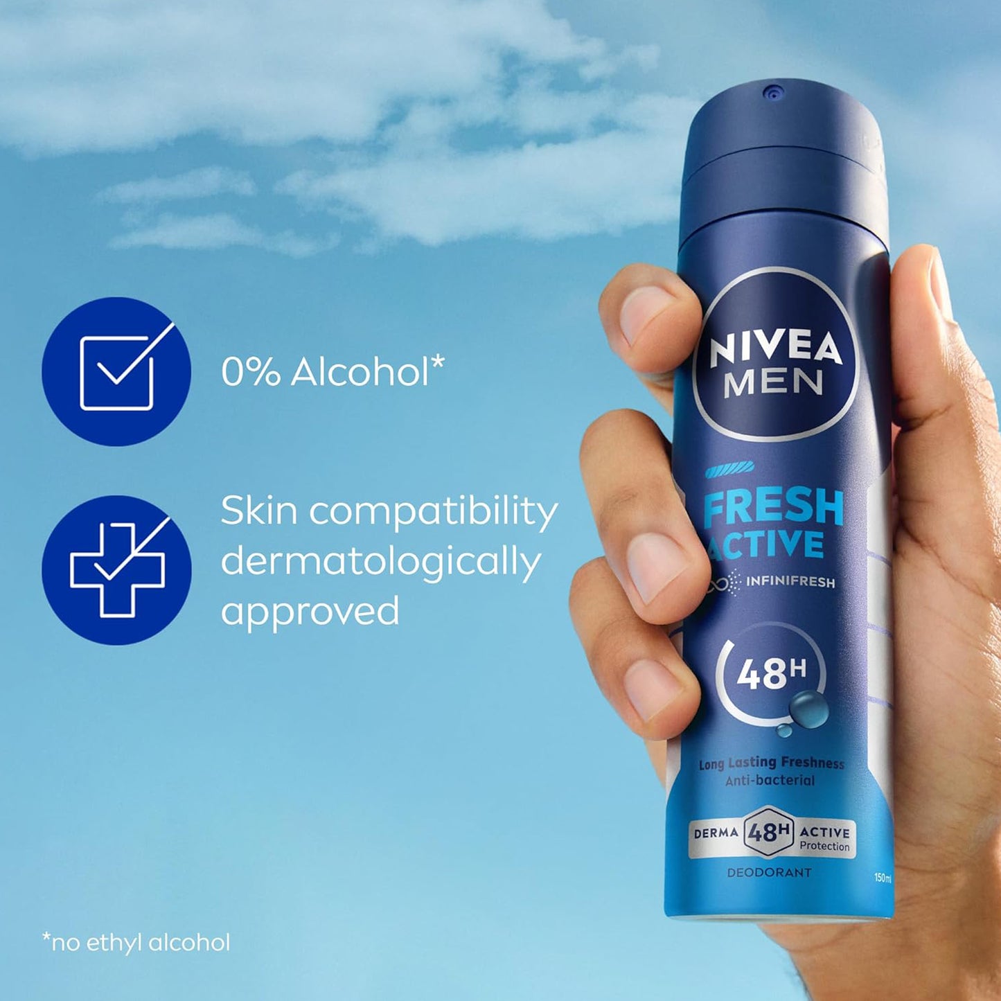 نيفيا مين بخاخ مضاد للتعرق للرجال، فريش أكتيف - 150 مل 