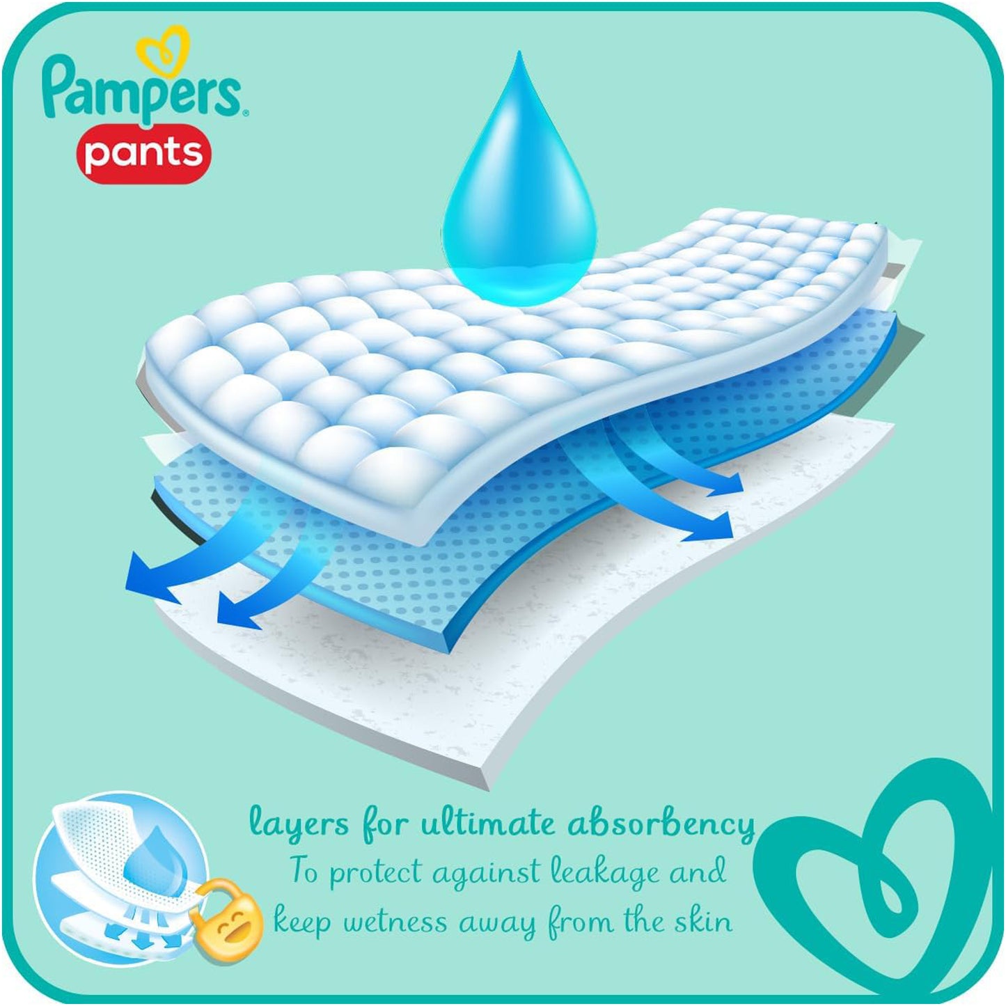 حفاضات بامبرز بيبي دراي بانتس، مقاس 5، 12-18 كجم، مع لوشن بزيت الزيتون، 70 حفاضة أطفال 