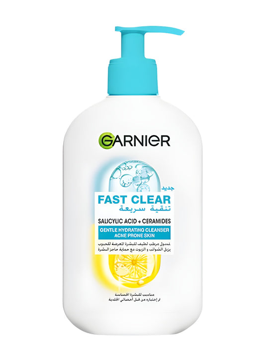 Garnier Fast Clear Gentle Cleanser, Deep Hydrating Face Wash for Acne Prone Skin150ml