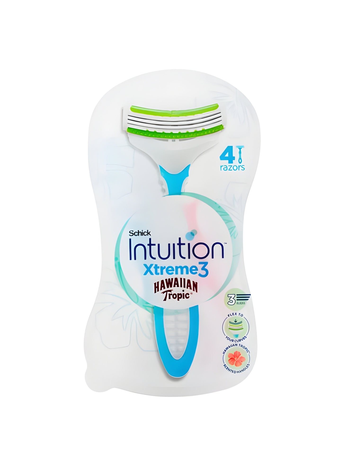 schick 4 hair removal blades with Hawaiian Tropic