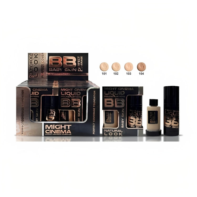 MIGHT CINEMA BB Double foundation with a free tube, 4 shades