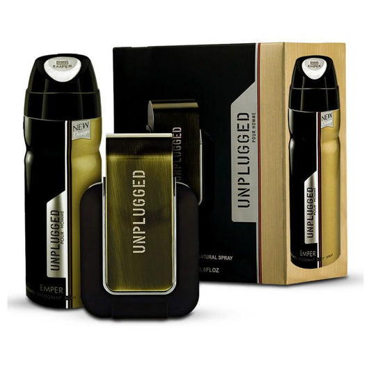 EMPER Unplugged Gift Set for Men: 80ml Eau de Parfum + 200ml Body Mist