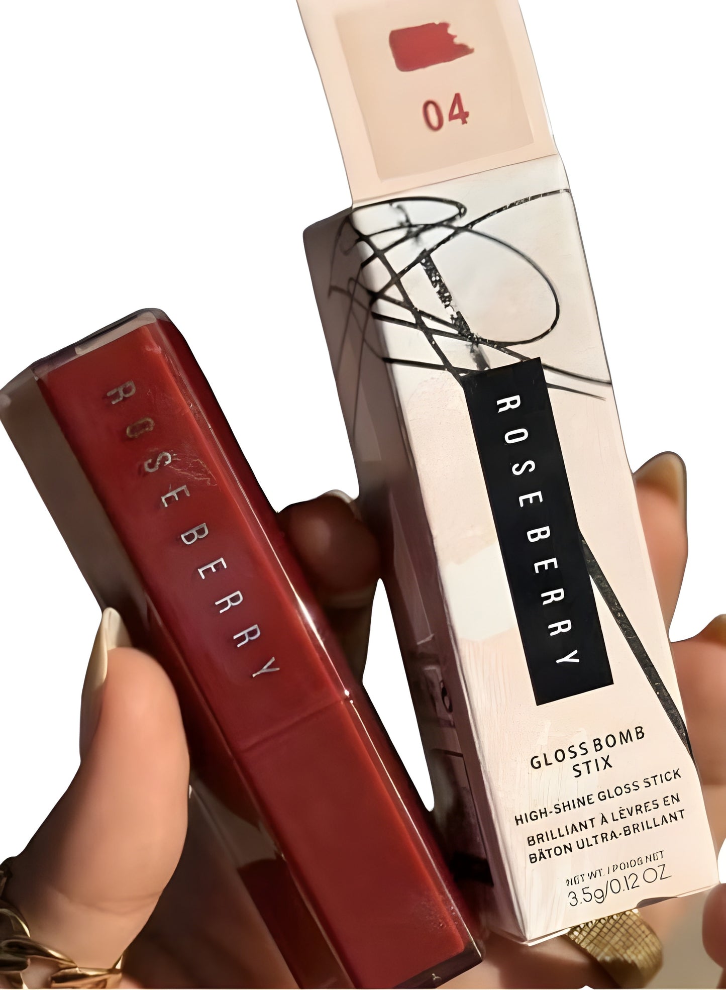 Rose Berry Glossy Lipstick - Ultra shine, deep hydration, long-lasting for a fuller lip look