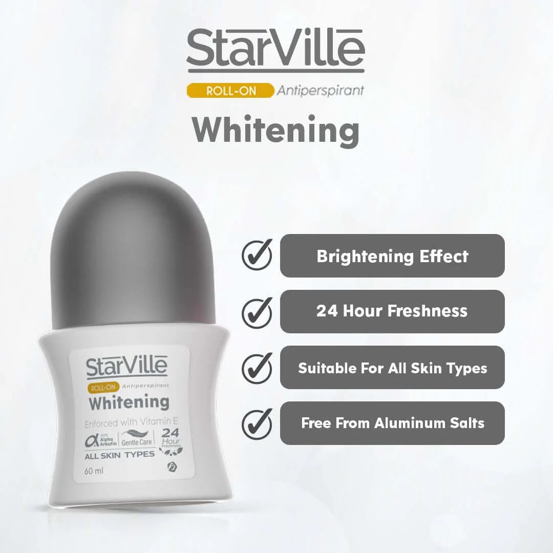 Starville Skin Lightening Roll-On Deodorant Unscented, 60 ml