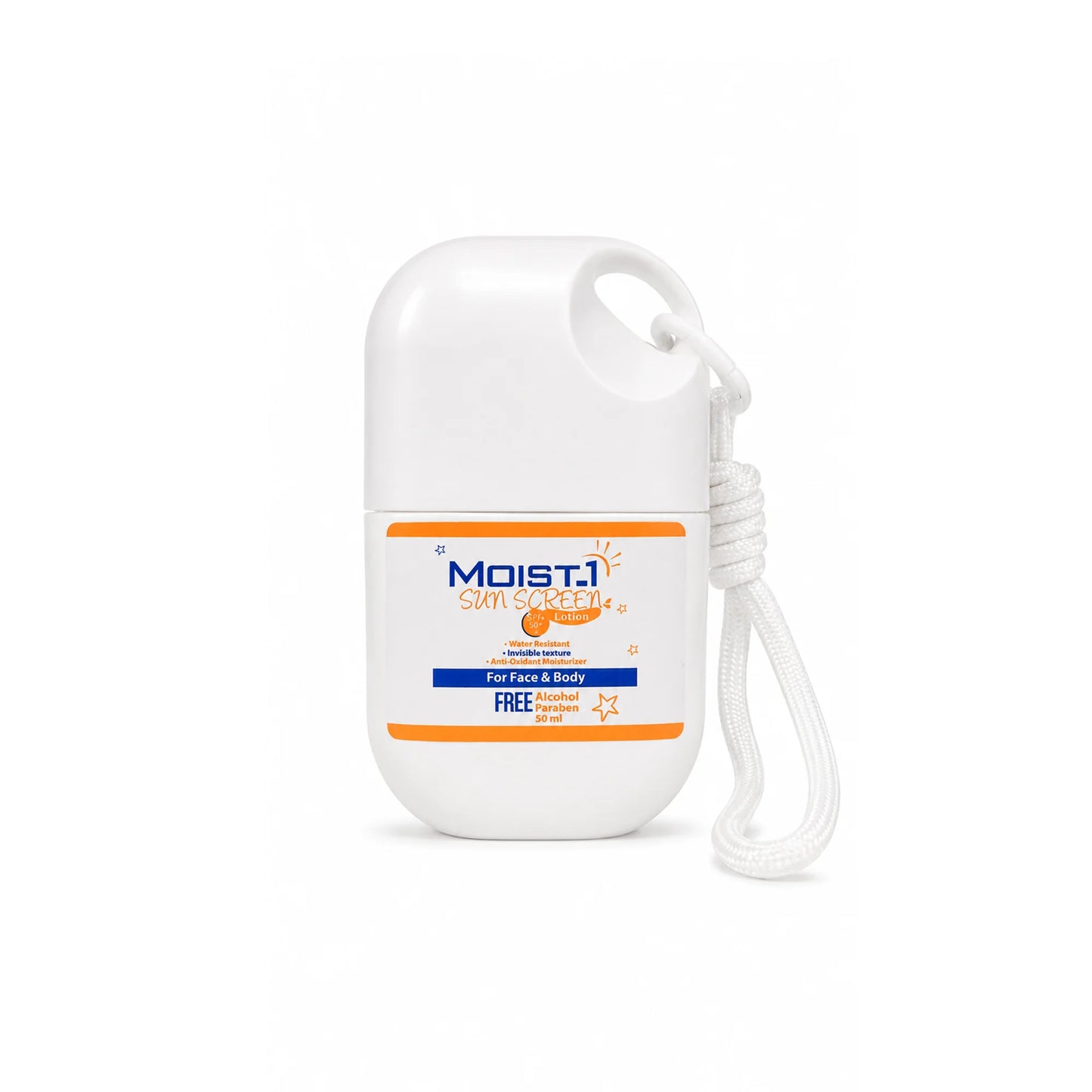 Moist-1 Sunscreen Lotion, featuring SPF 50+