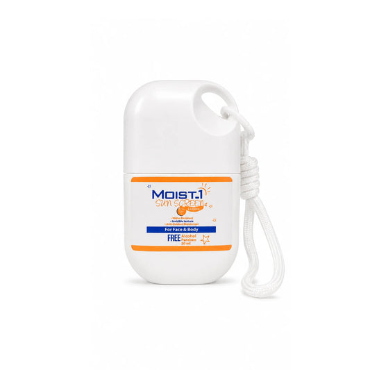 Moist-1 Sunscreen Lotion, featuring SPF 50+