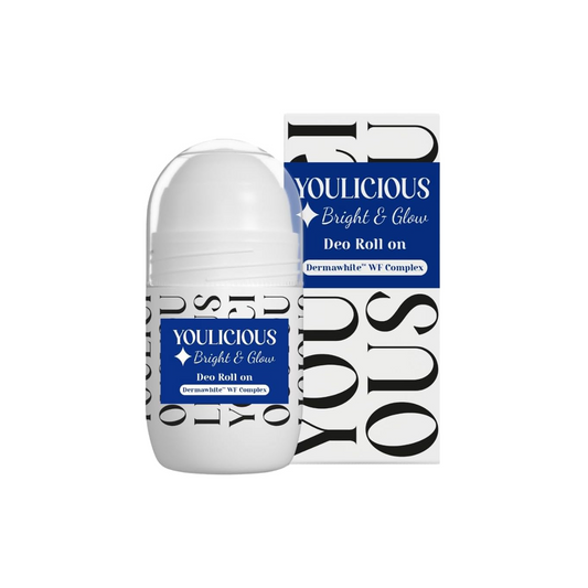 Youlicious Bright & Glow Deo Roll-On – 50 ML - Dermawhite complex-Lactic acid-Licorice root-Alpha arbutin- Whitens & Unifies Skin Tone - 48 hours protaction - Gentle on Skin - Soothing Formula