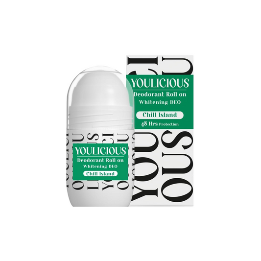youlicious deodorant roll on(chill island) 50 ML - "Lactic acid - Licorice root - Alpha arbutin - Alum rock-Aloe vera - Whitening & Unifying Skin Tone - 48 hours Protection - for sensitive skin