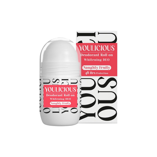 Youlicious Deodorant Roll-On (Naughty Fruity) – 50 ML - Lactic acid - Licorice root - Alpha arbutin - Alum rock-Aloe vera - Whitening & Unifying Skin Tone - 48 hours Protection - for sensitive skin